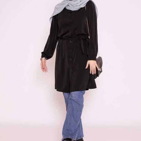 Black Shirt Style Modest Top - Image 4