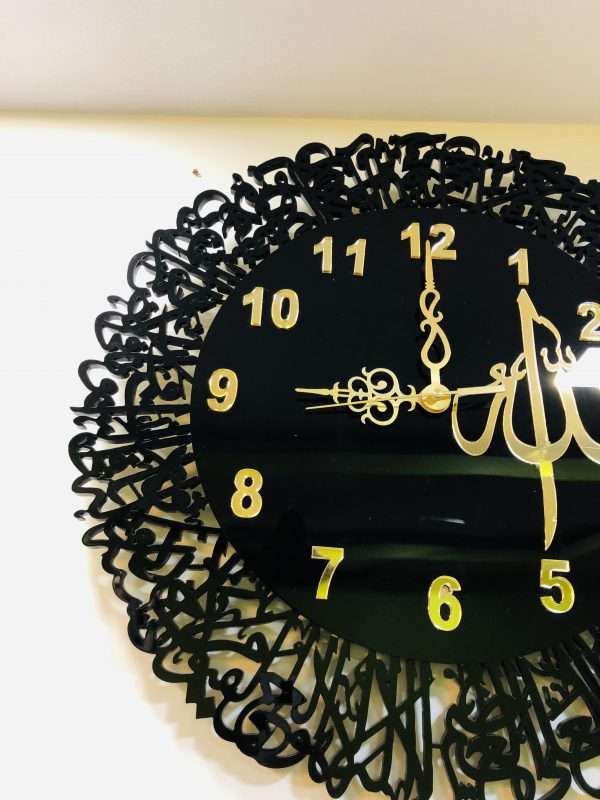 Ayatul kursi clock - Black English numbers - Image 3