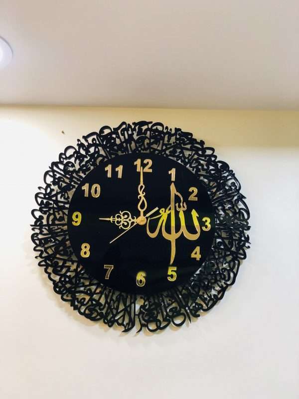Ayatul kursi clock - Black English numbers - Image 6
