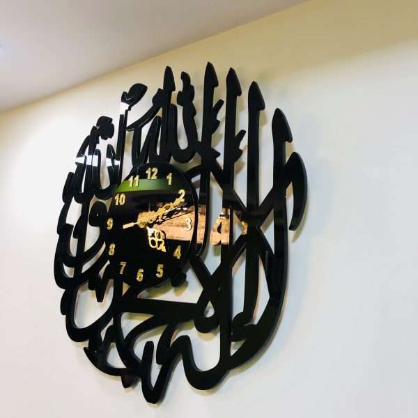 Kalma-Tayyab wall clock - Black - Image 5