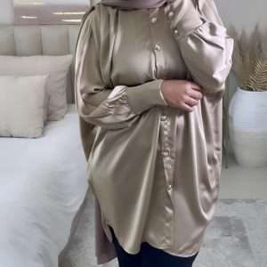 Satin batwing shirt