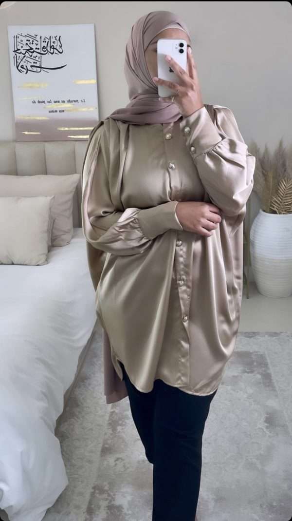Satin batwing shirt