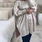 Satin batwing shirt