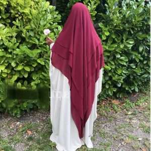3- layered khimar - Georgette