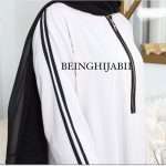 Sporty white abaya