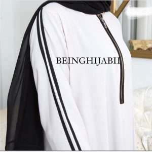 Sporty white abaya