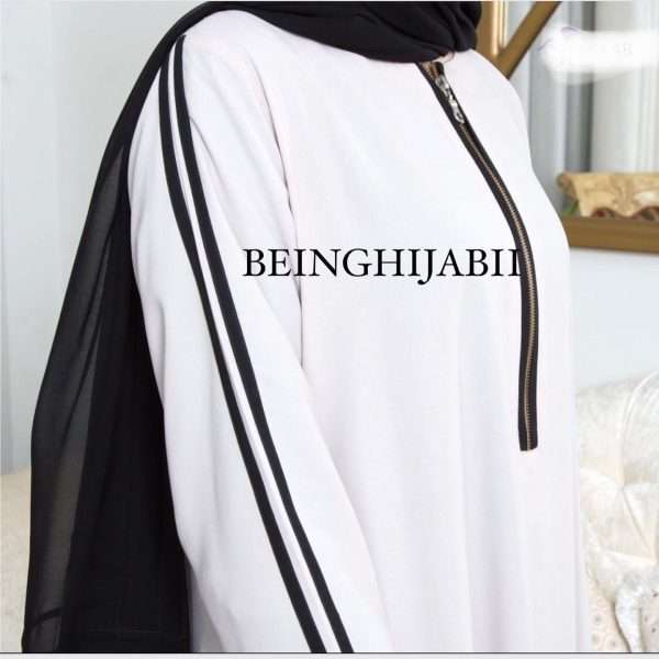 Sporty white abaya