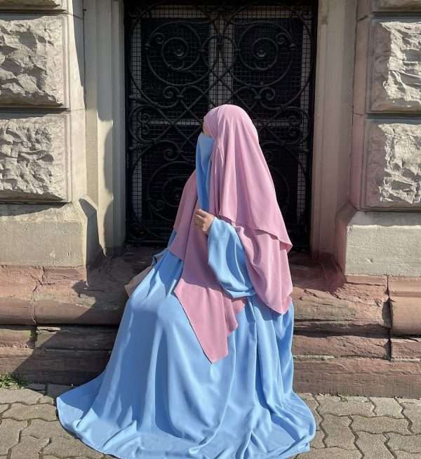 2- layered khimar - crepe - Image 3