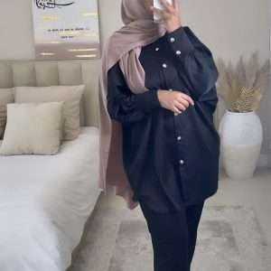 Satin batwing shirt
