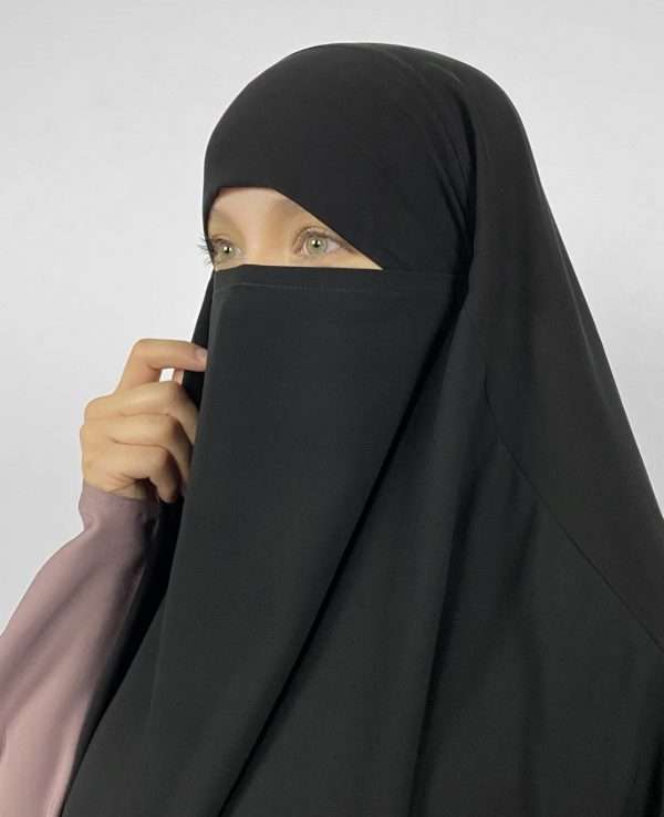2- layered khimar - Georgette - Image 3
