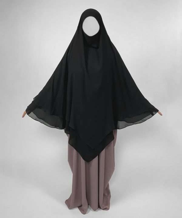 2- layered khimar - Georgette - Image 2