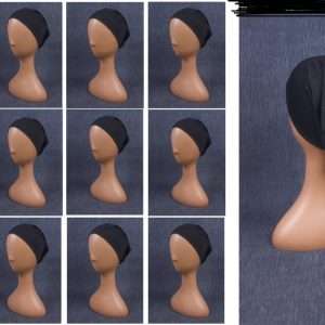 Set of 12 black tube caps