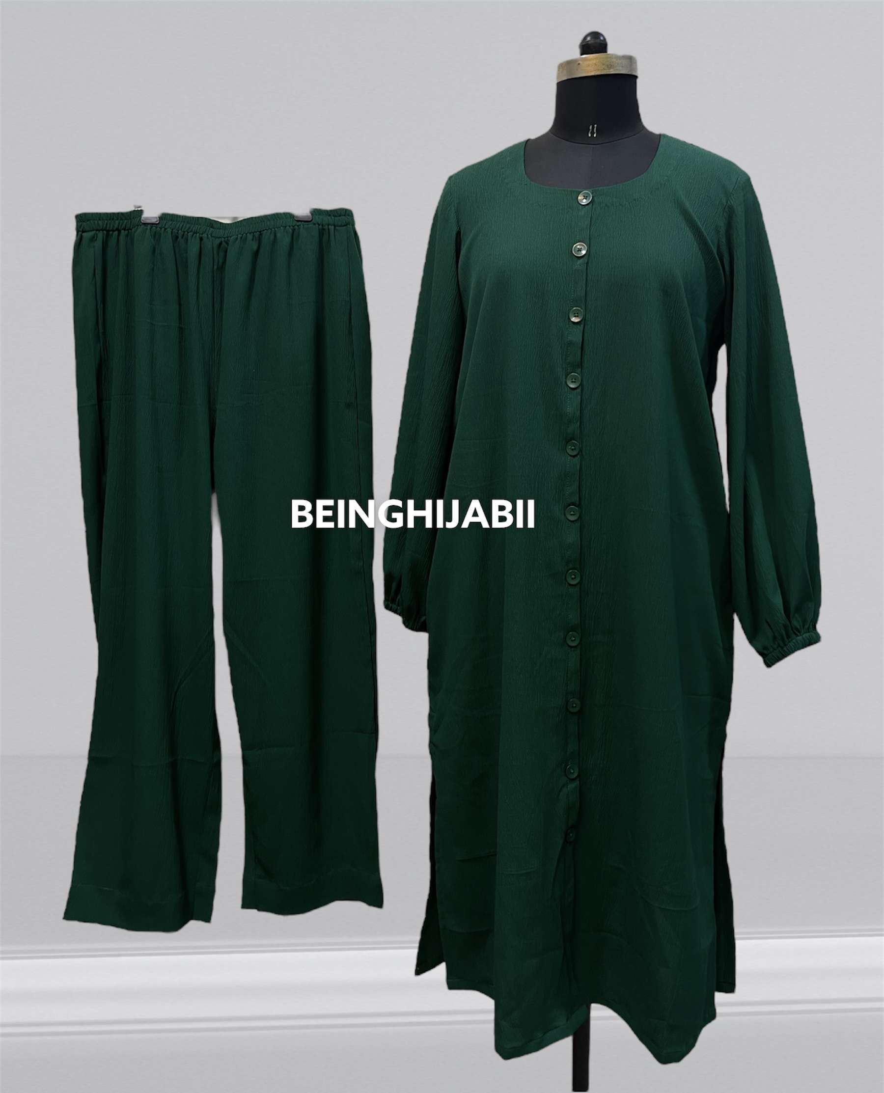 Modest co-ord – bottle green