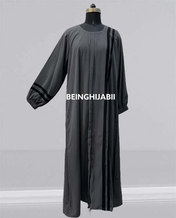 Grey formal abaya - Image 3