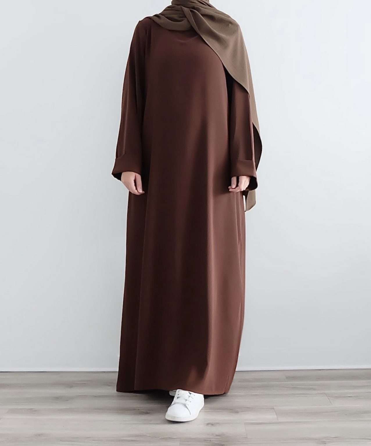 Brown Basic Jersey Abaya