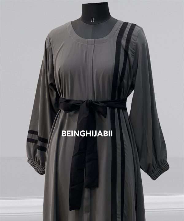 Grey formal abaya - Image 2