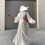 Satin umbrella abaya